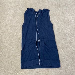 Dark blue yoga zip up tunic
